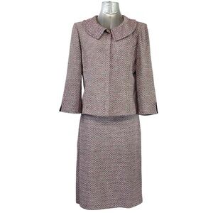 Vintage St John Collection Tweed Boucle knit skirt suit Spring 2007 Sz 8/10